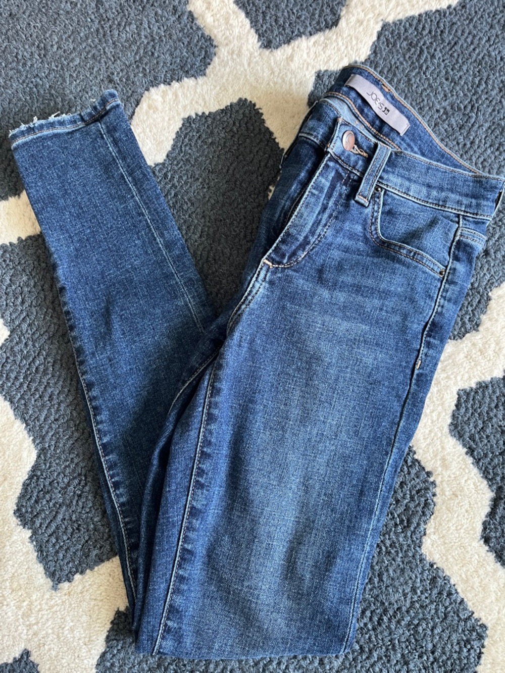 Joe's Jeans Dark Blue Skinny Jeans with Subtle Fading